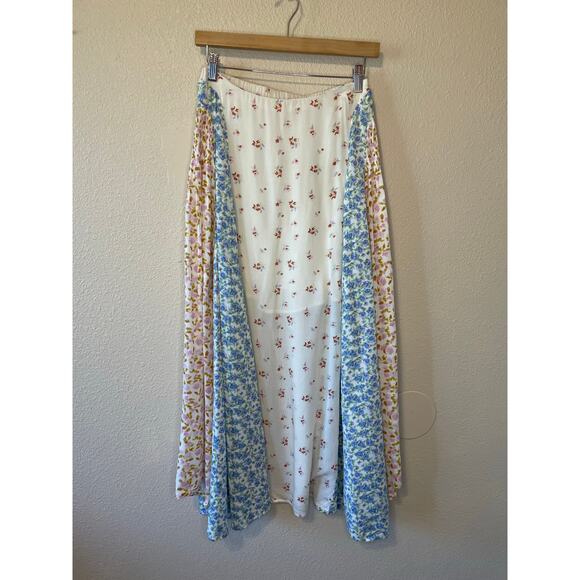 Free People Kaia White Floral Cottage Core Set Midi Skirt Spaghetti Strap Top Sm - Picture 14 of 16